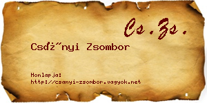 Csányi Zsombor névjegykártya